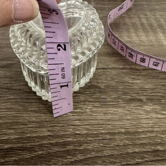 Vintage HOMCO Trinket Jewelry Box Heart-Shaped Cut Glass With Lid Romantic - Picture 12 of 12